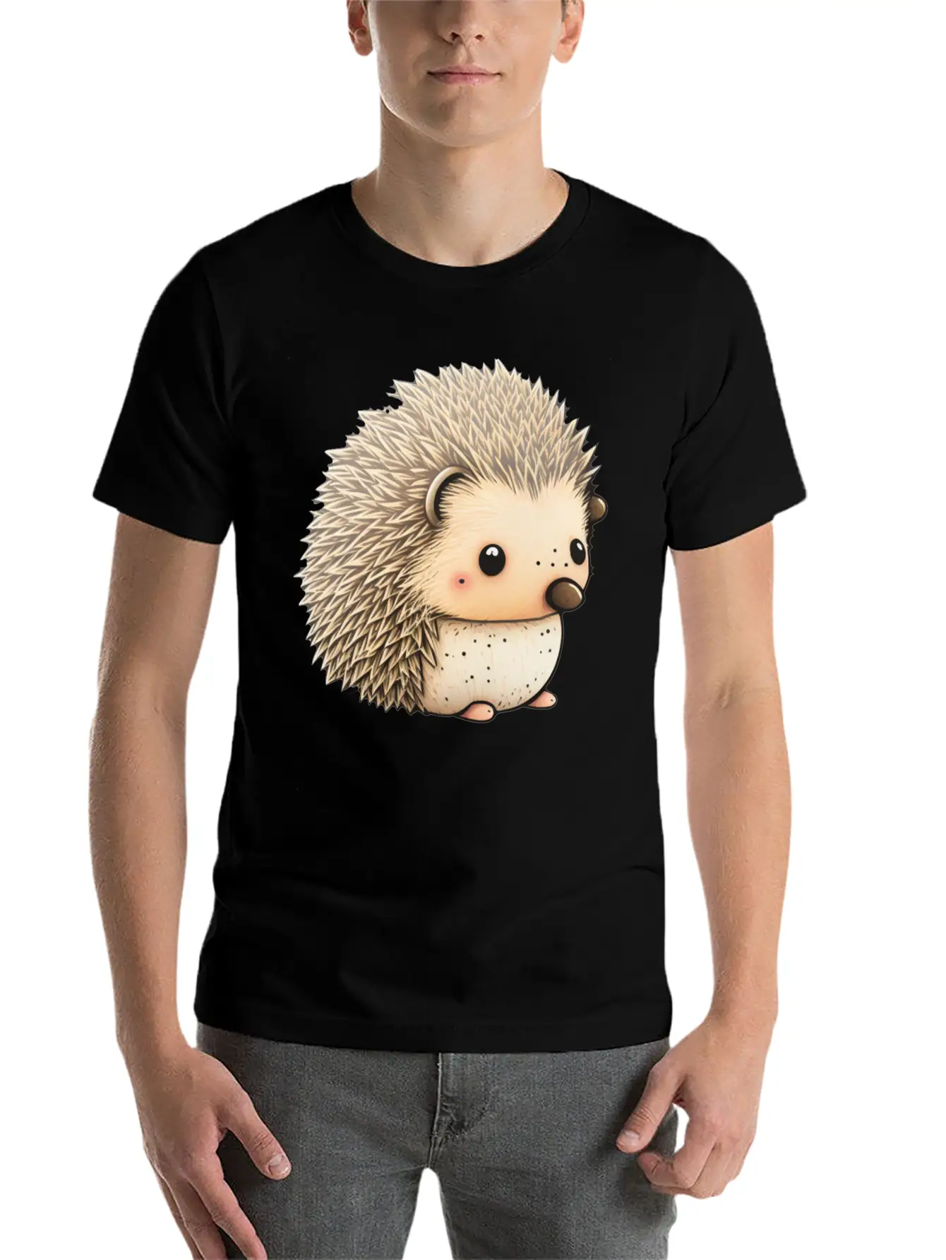 Cute Hedgehog Unisex Casual T-Shirt – Clean Design For Daily Comfort