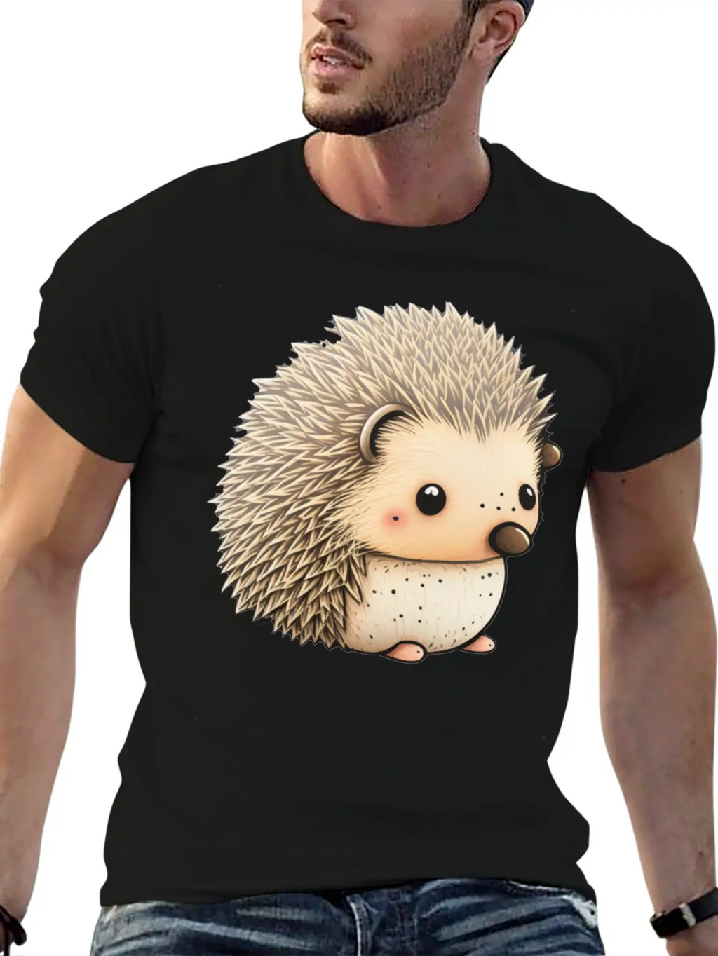Cute Hedgehog Unisex Casual T-Shirt – Clean Design For Daily Comfort