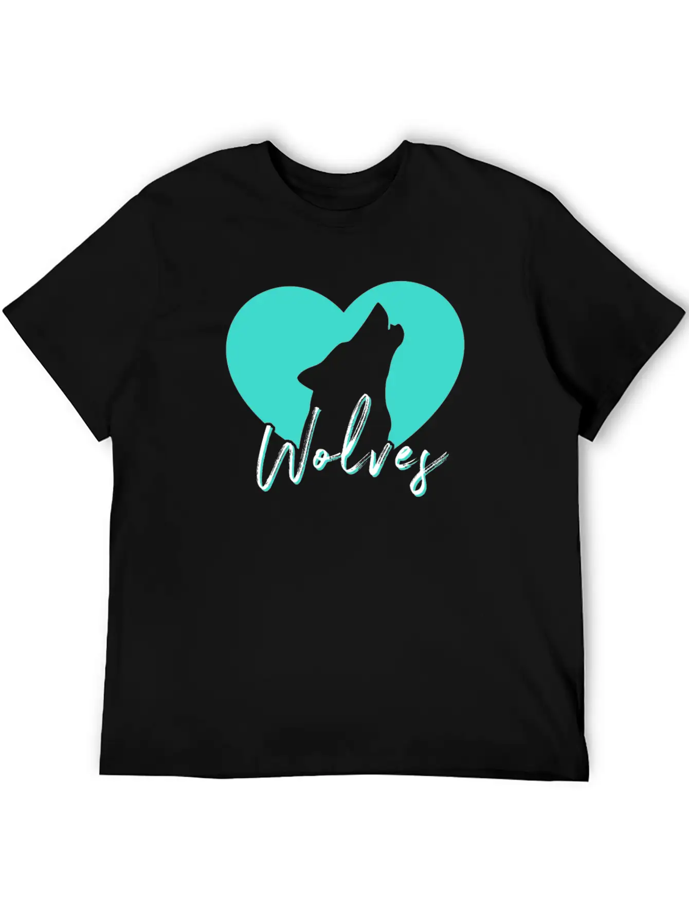 Cute Howling Wolf Spirit Animal Heart Love Wolves Breathable Soft Cotton T-Shirt – Timeless Casual Look
