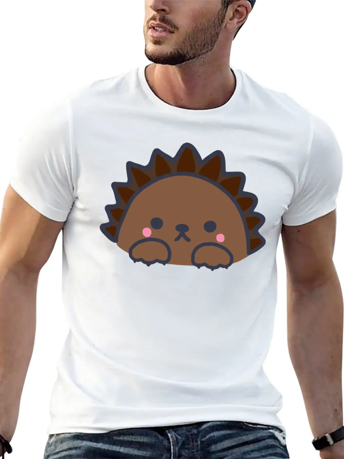 Cute Kawaii Hedgehog Unisex Casual T-Shirt – Clean Design For Daily Comfort