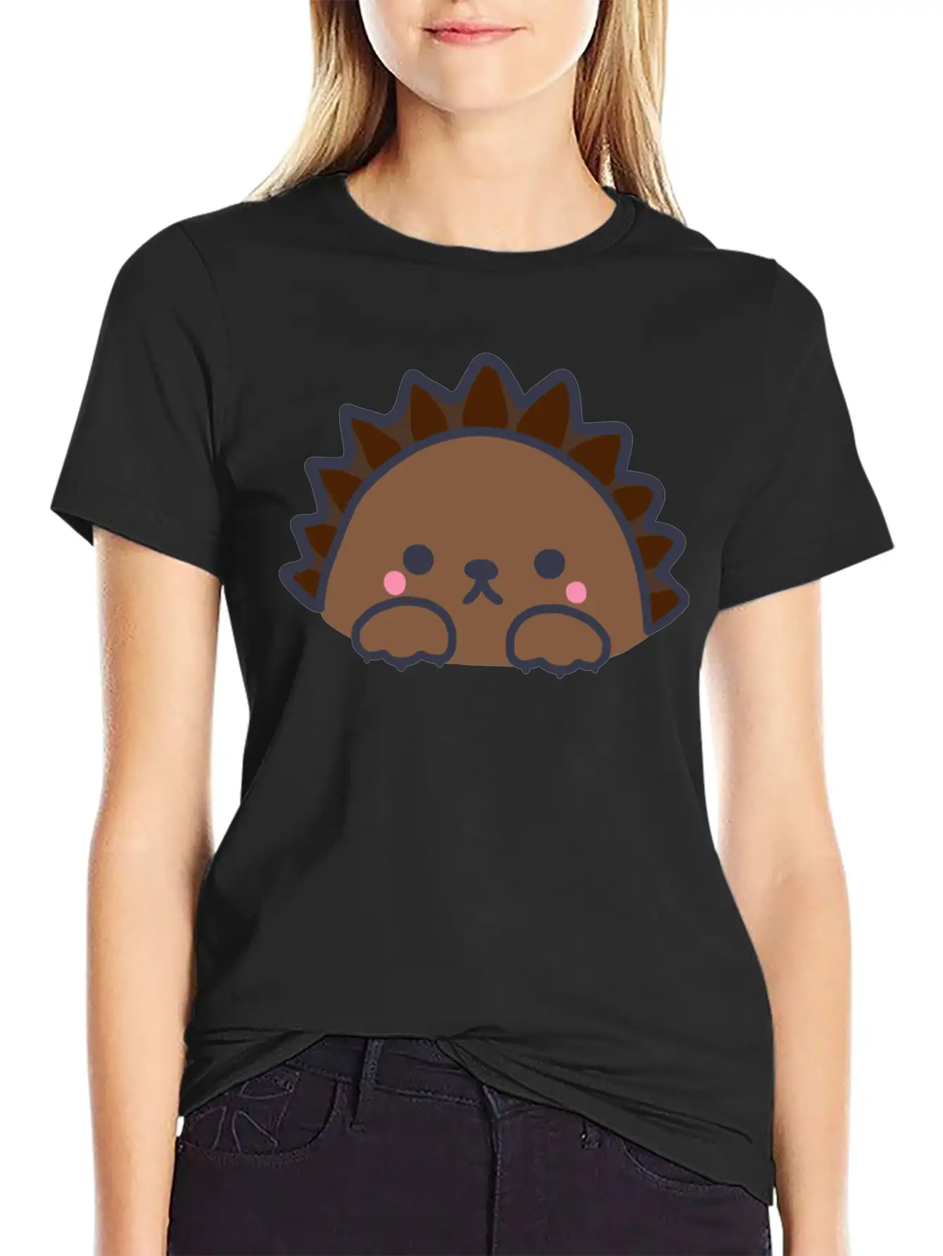 Cute Kawaii Hedgehog Unisex Casual T-Shirt – Clean Design For Daily Comfort