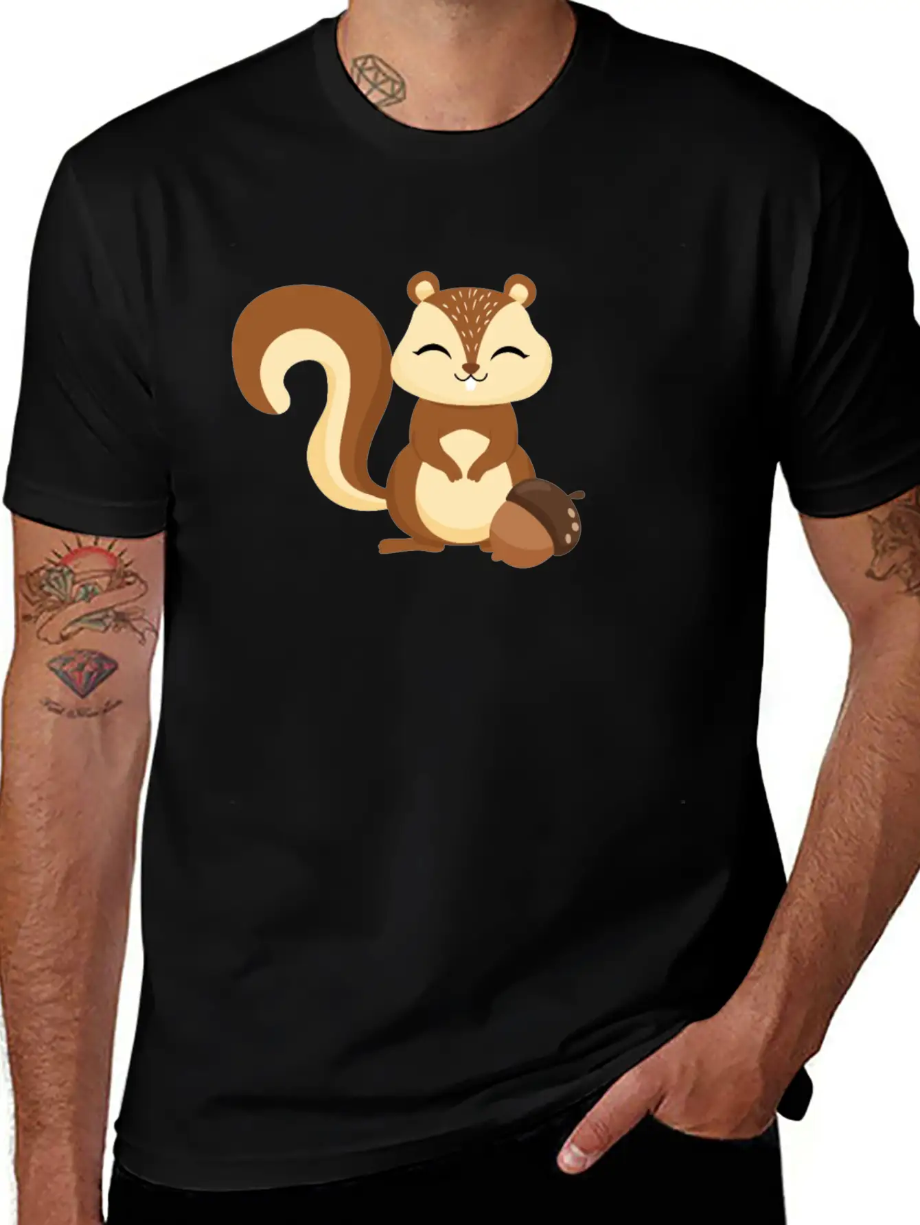 Cute Kids Squirrel Animal Motif Unisex Casual T-Shirt – Clean Design For Daily Comfort