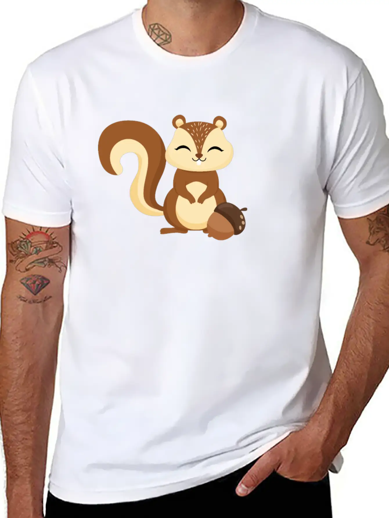 Cute Kids Squirrel Animal Motif Unisex Casual T-Shirt – Clean Design For Daily Comfort