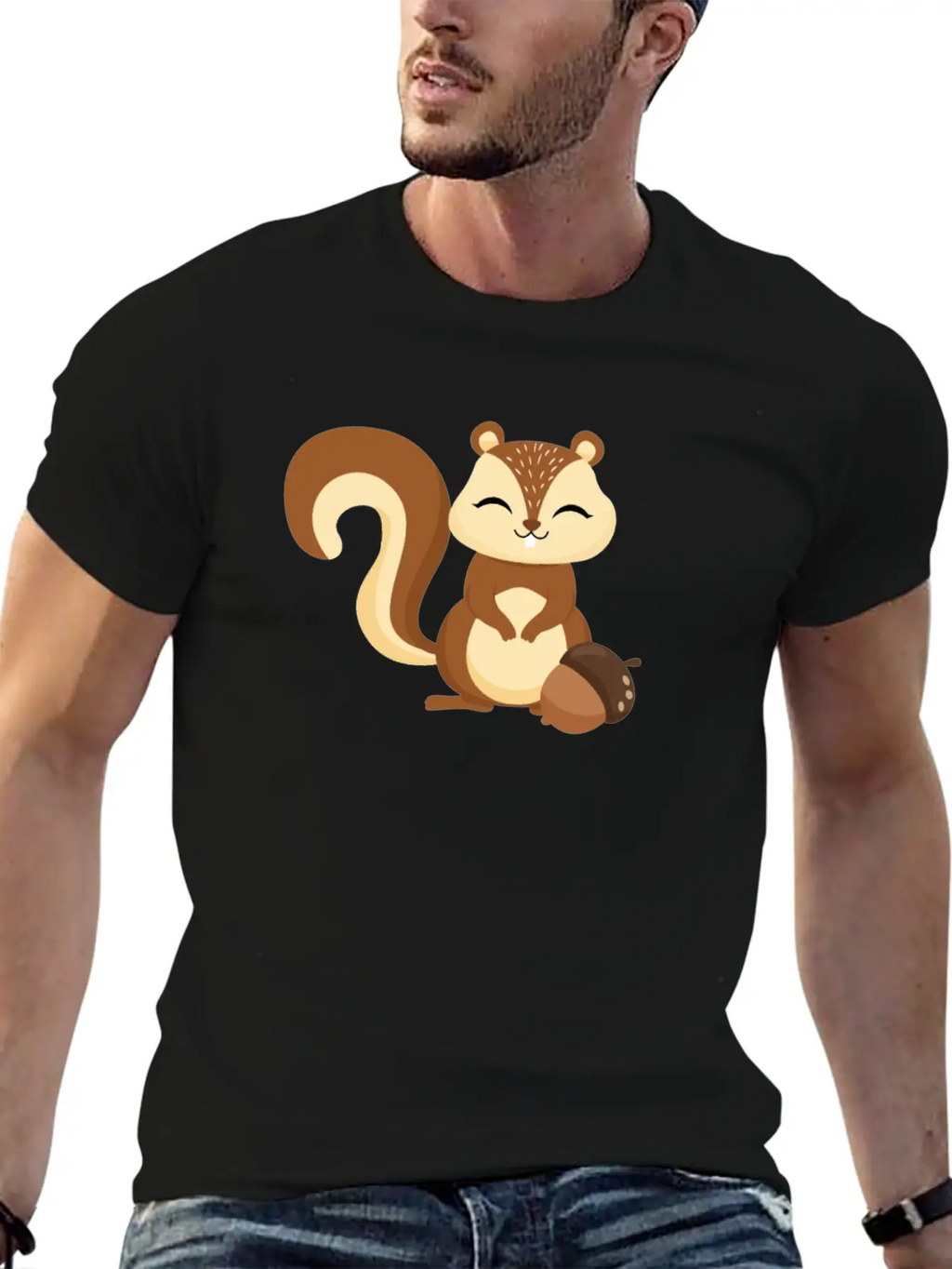 Cute Kids Squirrel Animal Motif Unisex Casual T-Shirt – Clean Design For Daily Comfort
