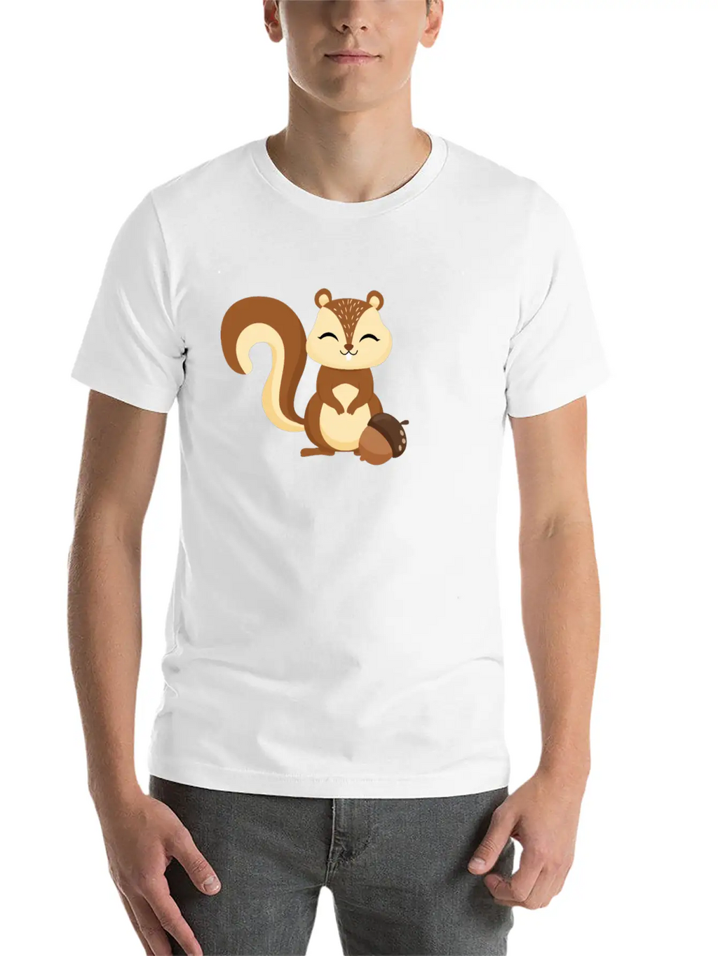 Cute Kids Squirrel Animal Motif Unisex Casual T-Shirt – Clean Design For Daily Comfort