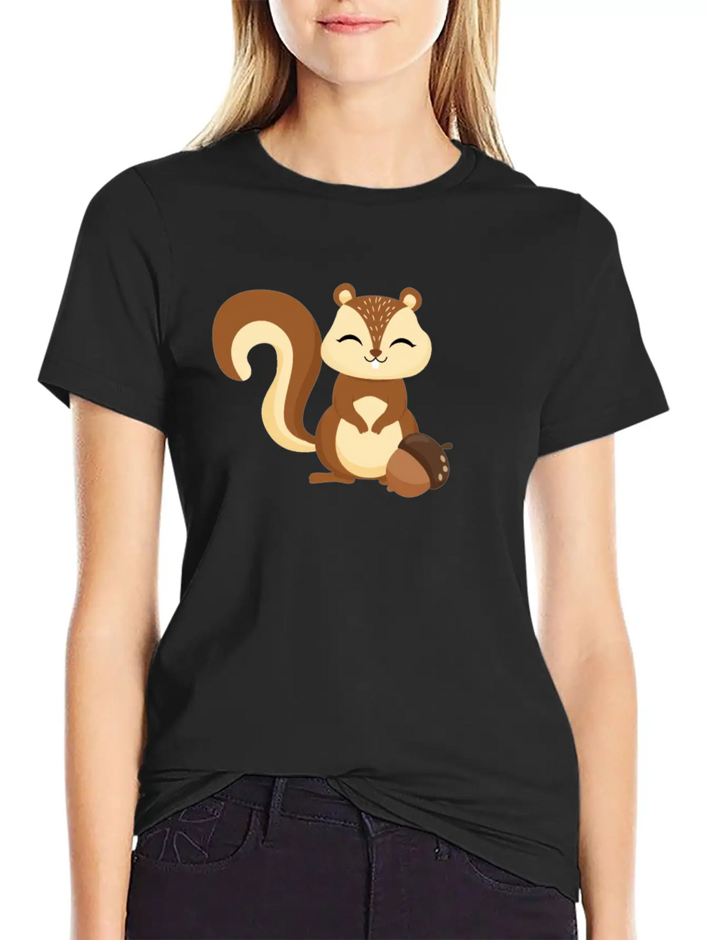 Cute Kids Squirrel Animal Motif Unisex Casual T-Shirt – Clean Design For Daily Comfort