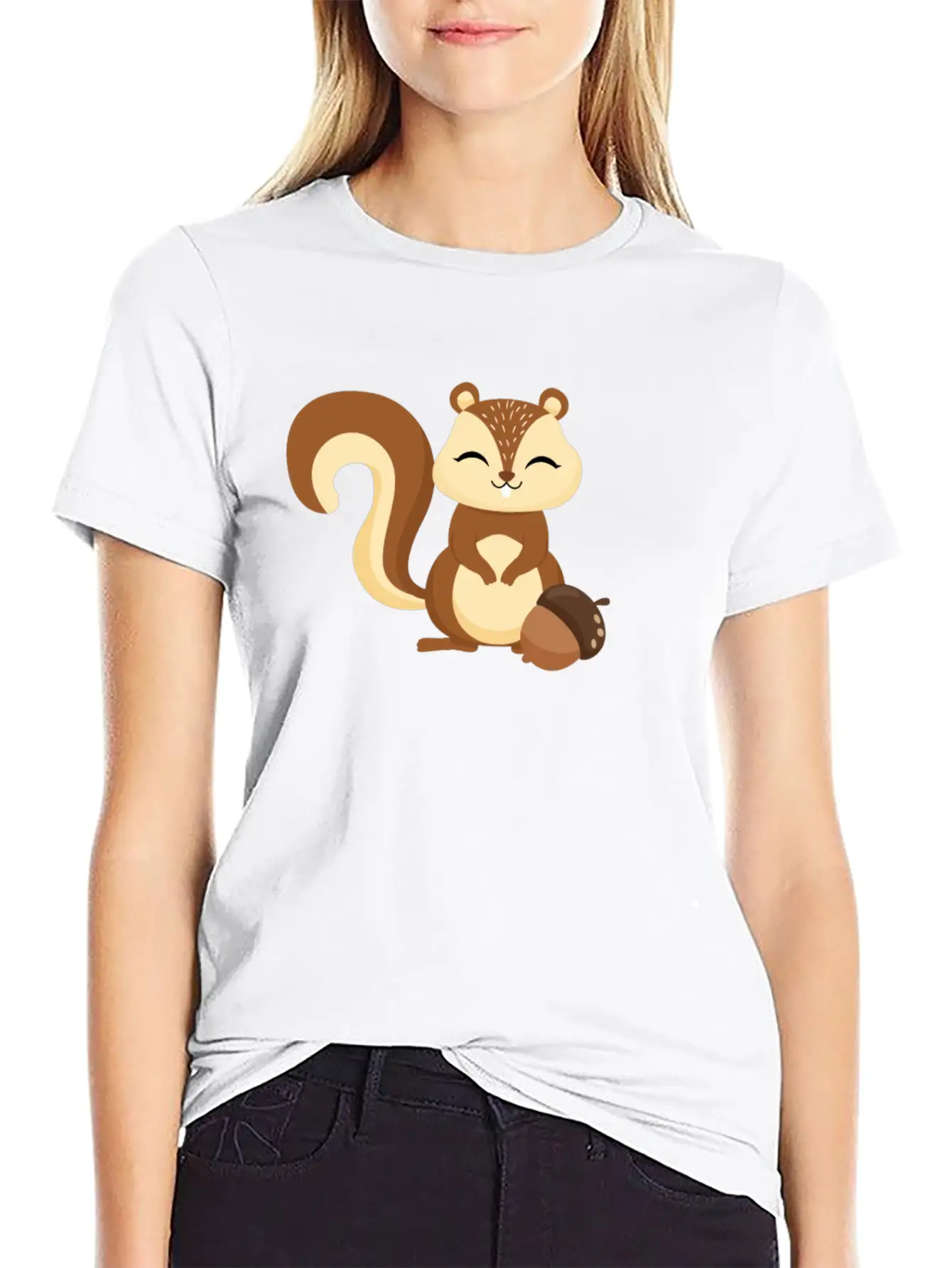 Cute Kids Squirrel Animal Motif Unisex Casual T-Shirt – Clean Design For Daily Comfort