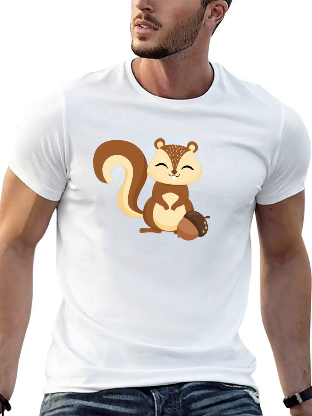 Cute Kids Squirrel Animal Motif Unisex Casual T-Shirt – Clean Design For Daily Comfort