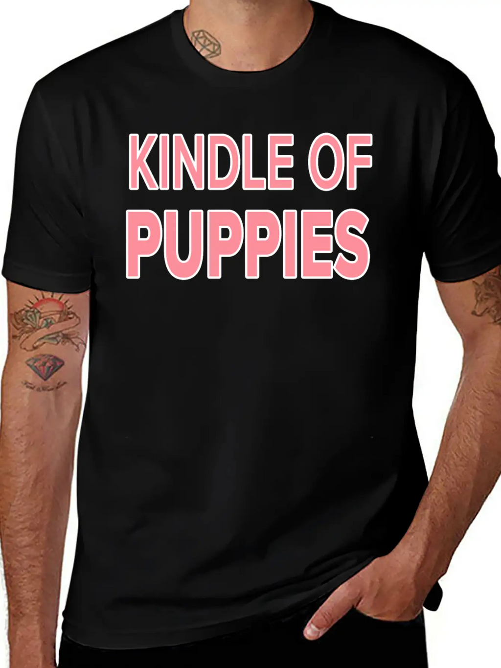 Cute Kindle Of Puppies.Puppy Lovers Gift. Casual Graphic T-Shirt – Simple And Comfortable Daily Wear