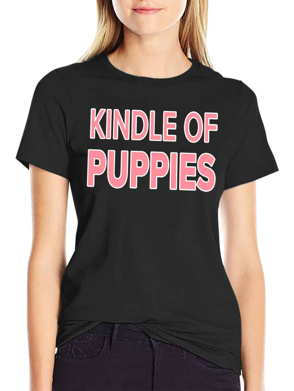 Cute Kindle Of Puppies.Puppy Lovers Gift. Casual Graphic T-Shirt – Simple And Comfortable Daily Wear