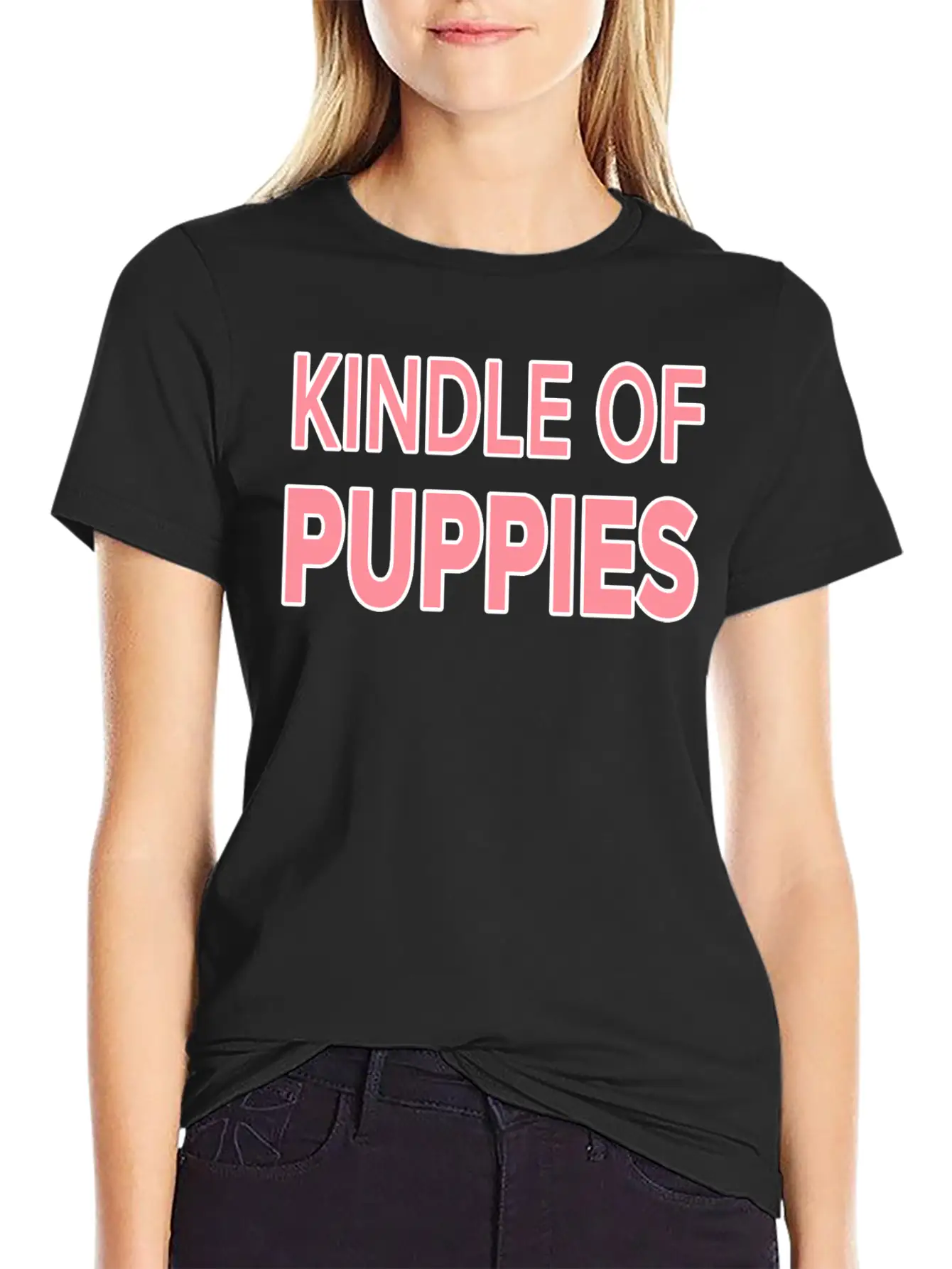 Cute Kindle Of Puppies.Puppy Lovers Gift. Casual Graphic T-Shirt – Simple And Comfortable Daily Wear