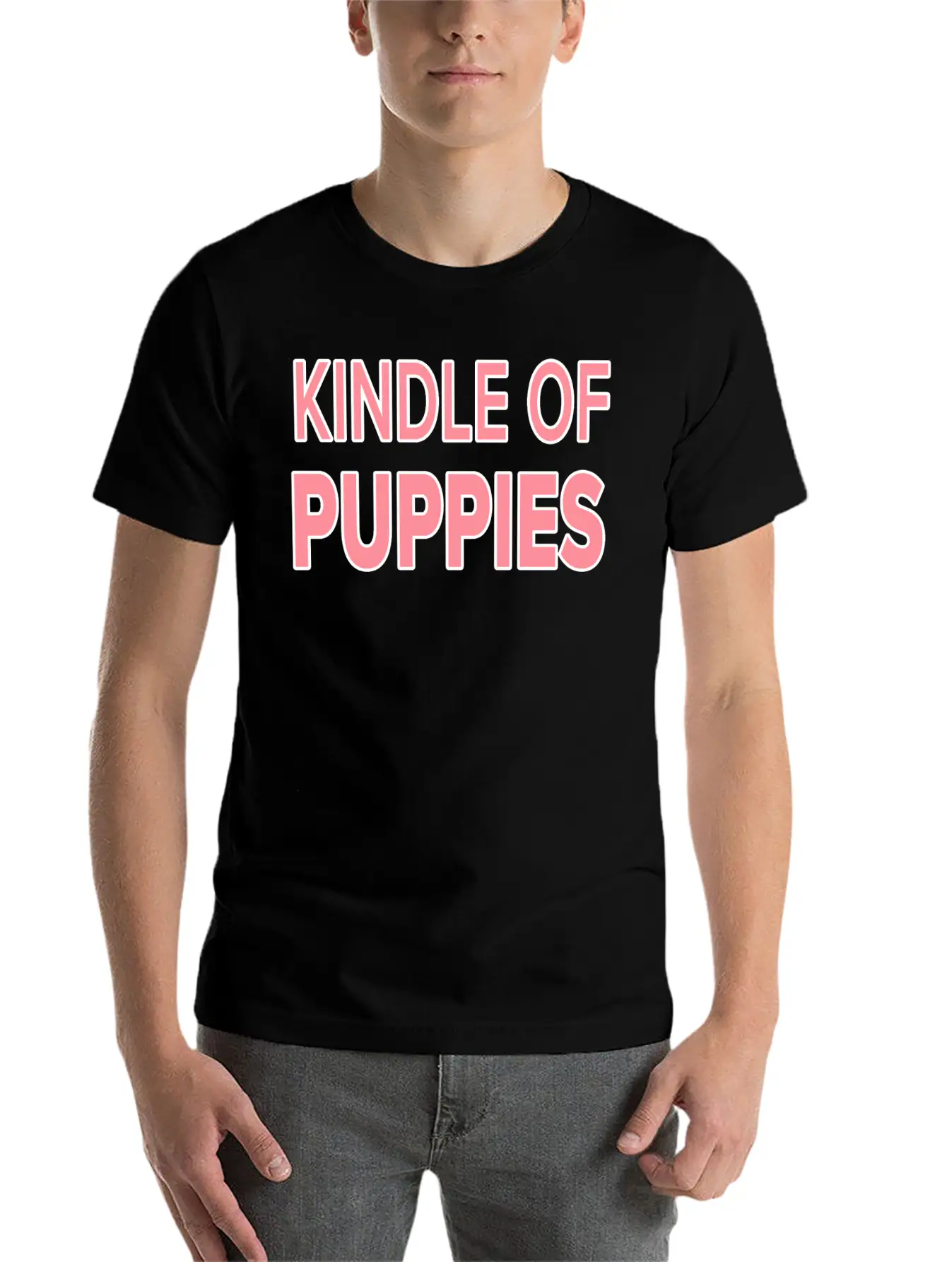 Cute Kindle Of Puppies.Puppy Lovers Gift. Casual Graphic T-Shirt – Simple And Comfortable Daily Wear