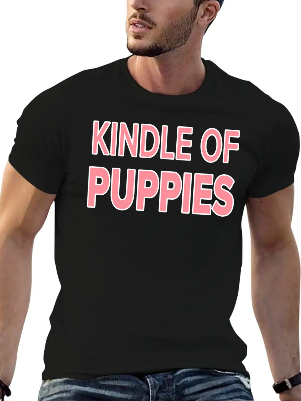 Cute Kindle Of Puppies.Puppy Lovers Gift. Casual Graphic T-Shirt – Simple And Comfortable Daily Wear