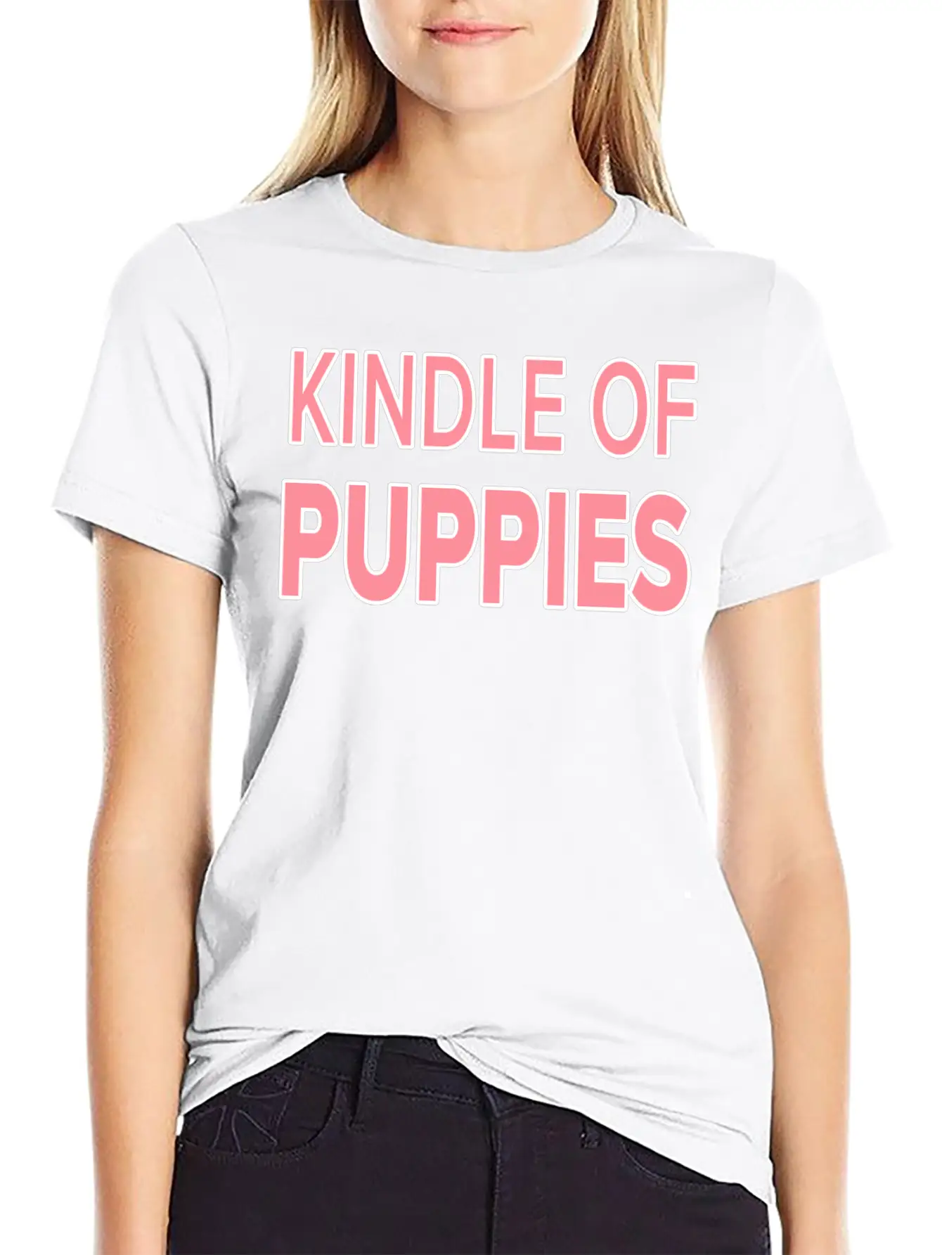 Cute Kindle Of Puppies.Puppy Lovers Gift. Casual Graphic T-Shirt – Simple And Comfortable Daily Wear