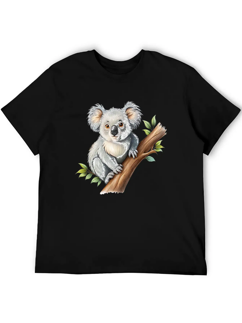 Cute Koala On A Tree Branch Vector Illustration Unisex Casual T-Shirt – Clean Design For Daily Comfort