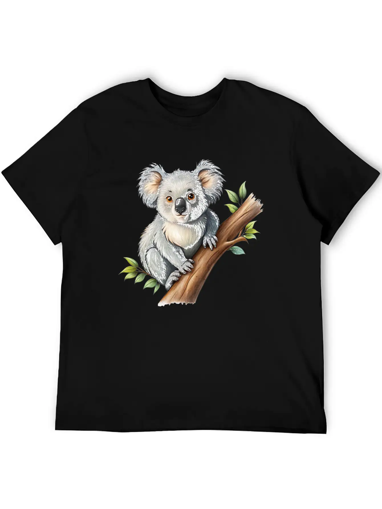 Cute Koala On A Tree Branch Vector Illustration Unisex Casual T-Shirt – Clean Design For Daily Comfort