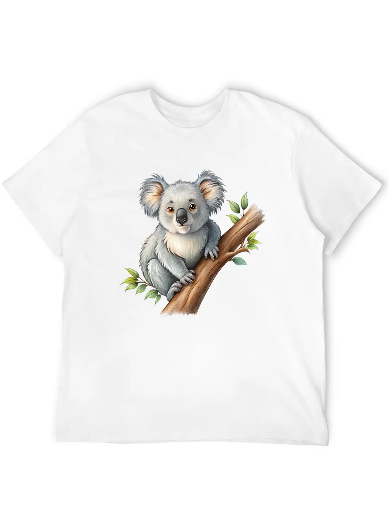 Cute Koala On A Tree Branch Vector Illustration Unisex Casual T-Shirt – Clean Design For Daily Comfort