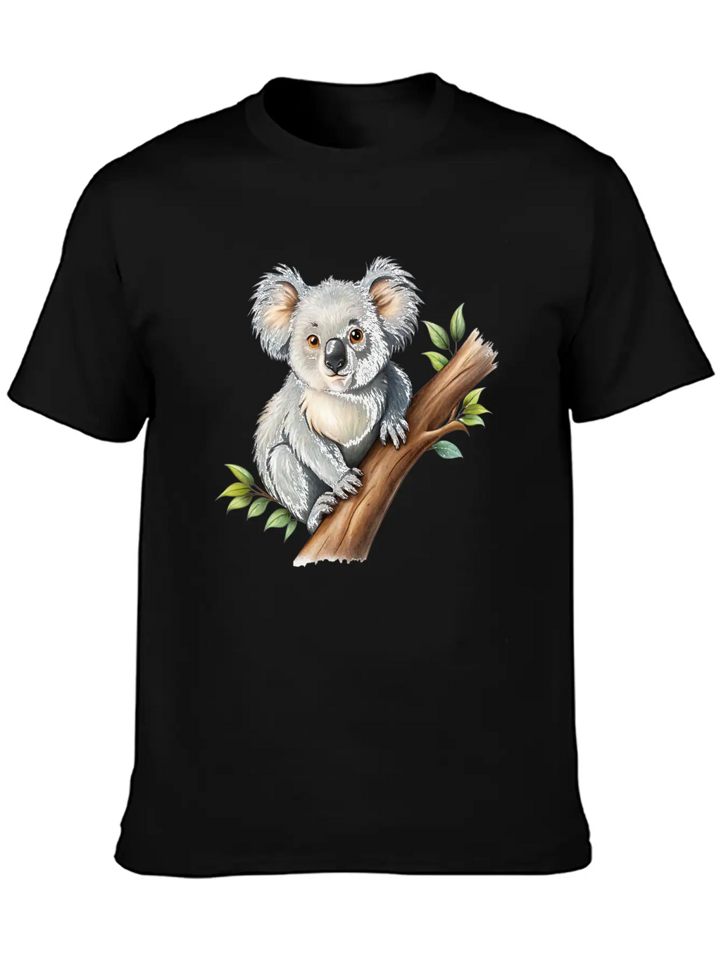 Cute Koala On A Tree Branch Vector Illustration Unisex Casual T-Shirt – Clean Design For Daily Comfort