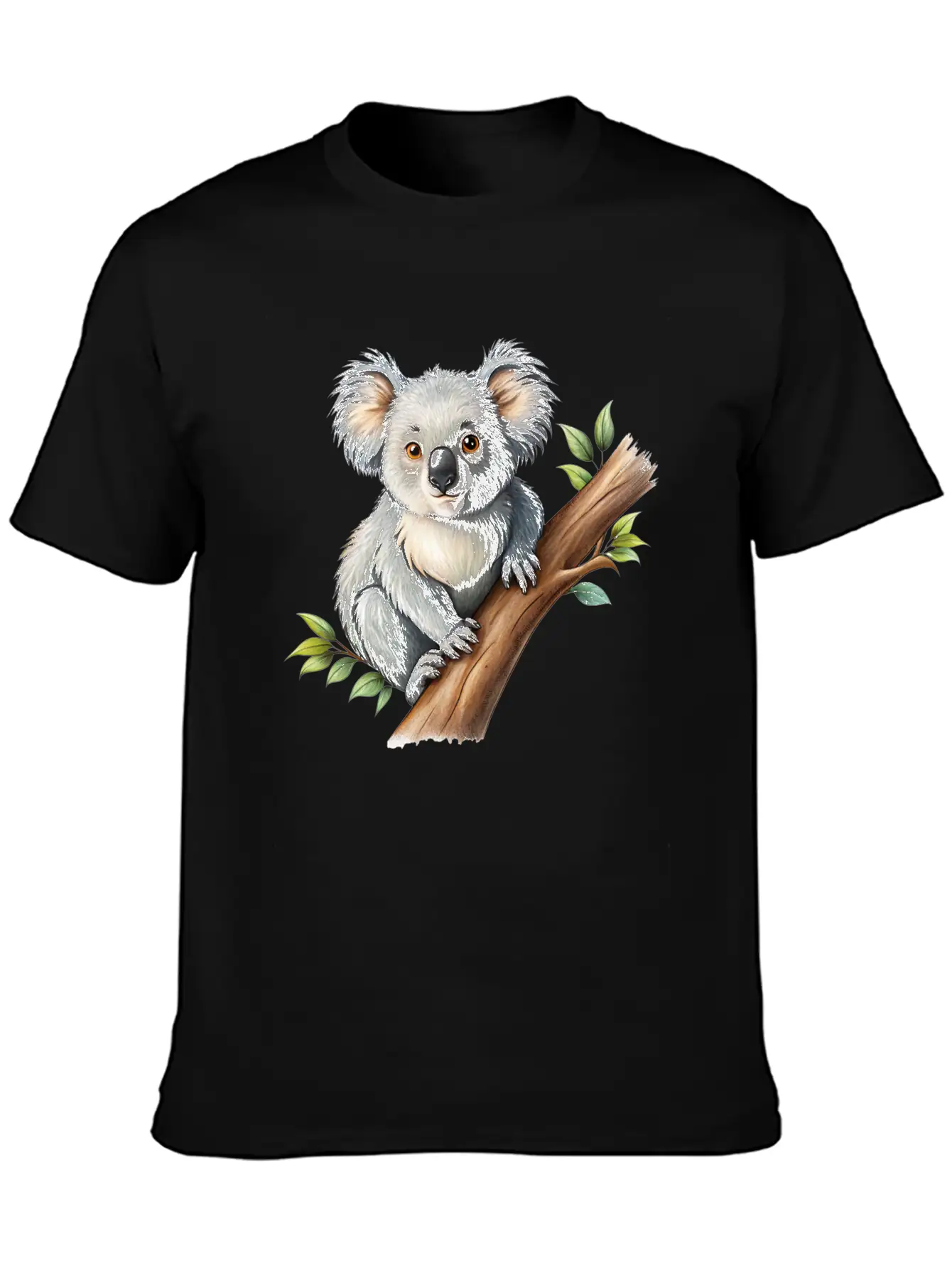 Cute Koala On A Tree Branch Vector Illustration Unisex Casual T-Shirt – Clean Design For Daily Comfort