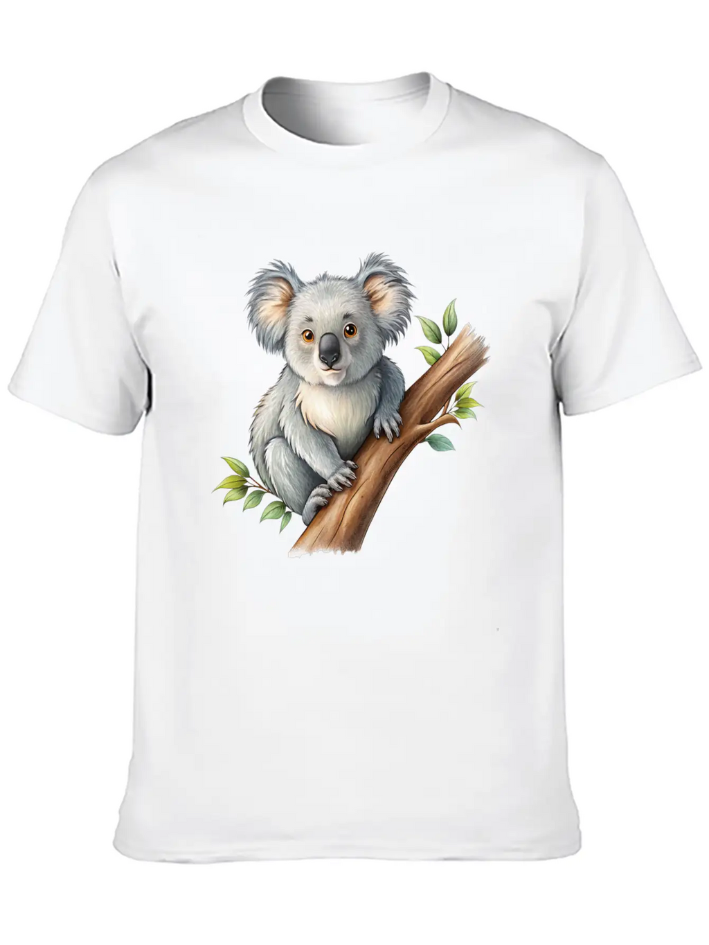 Cute Koala On A Tree Branch Vector Illustration Unisex Casual T-Shirt – Clean Design For Daily Comfort