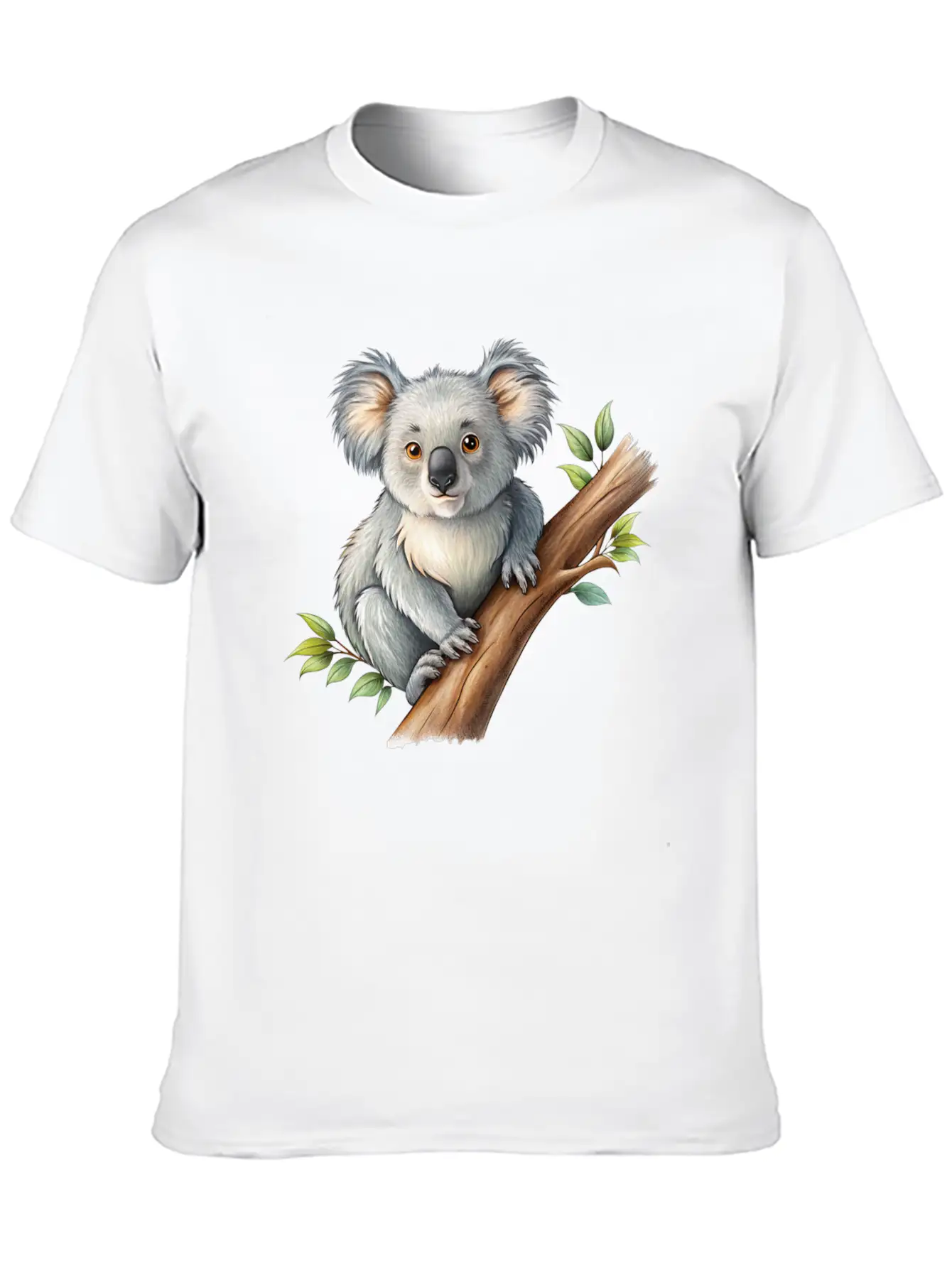 Cute Koala On A Tree Branch Vector Illustration Unisex Casual T-Shirt – Clean Design For Daily Comfort
