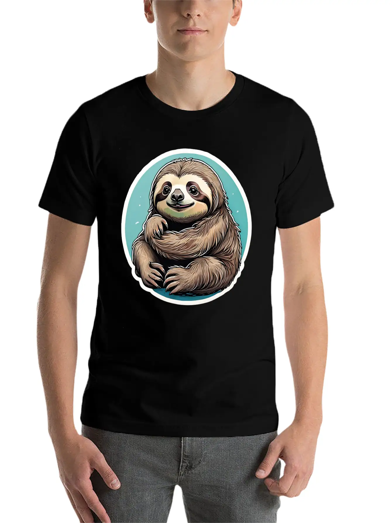 Cute Lazy Sloths Essential Cotton Tee For Daily Outfits – Unisex Style