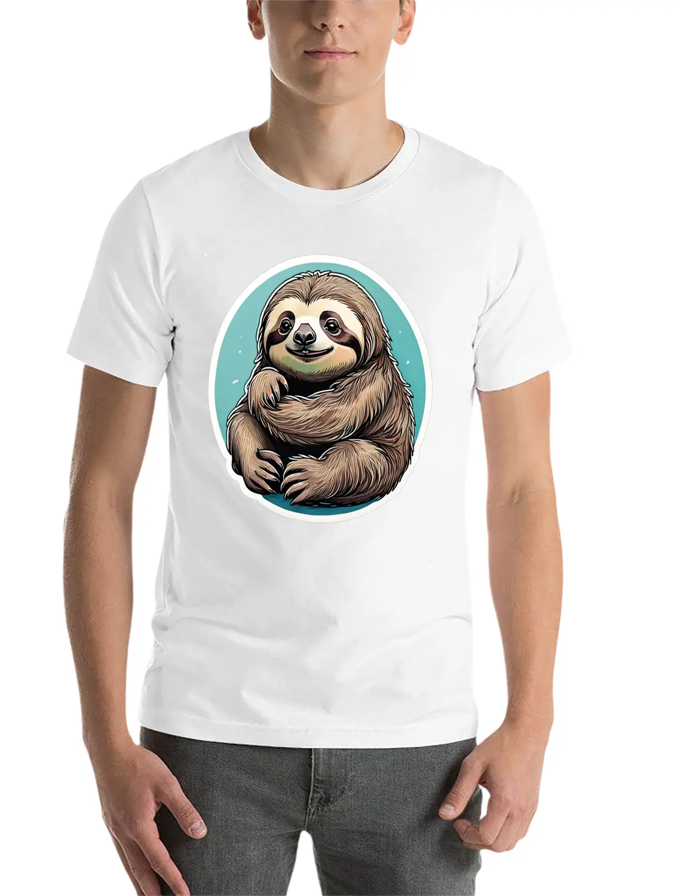 Cute Lazy Sloths Essential Cotton Tee For Daily Outfits – Unisex Style
