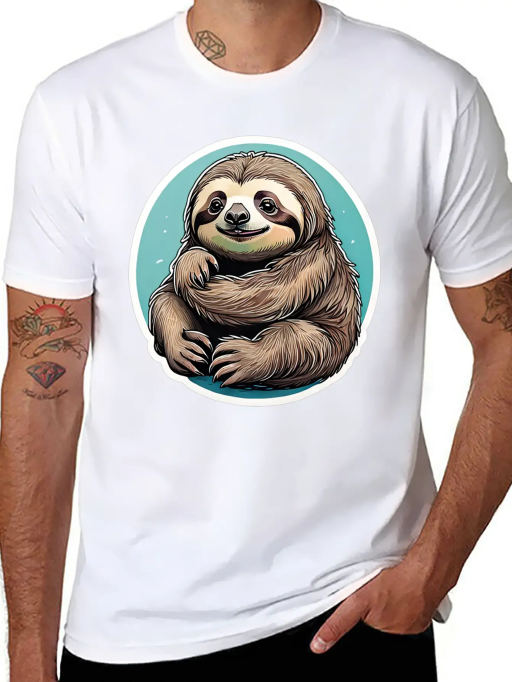 Cute Lazy Sloths Essential Cotton Tee For Daily Outfits – Unisex Style