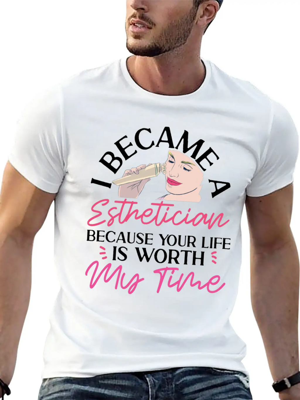 Cute Licensed Esthetician Skincare Stylish Everyday T-Shirt – Unisex Basic Cotton Tee