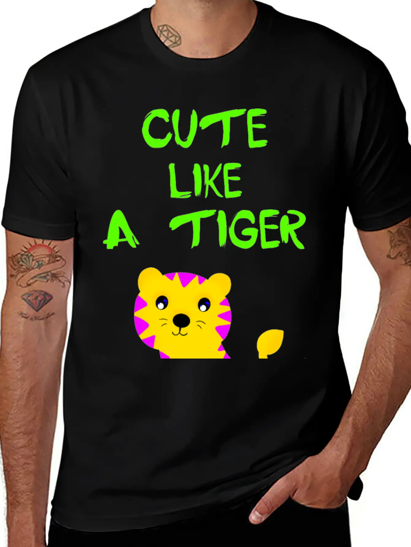 Cute Like A Tiger. Little Wild Baby Tiger. Stylish Everyday T-Shirt – Unisex Basic Cotton Tee