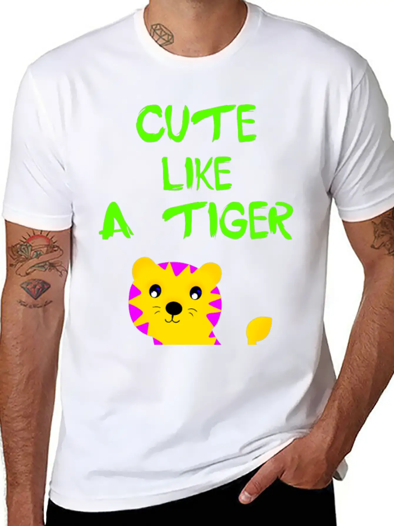 Cute Like A Tiger. Little Wild Baby Tiger. Stylish Everyday T-Shirt – Unisex Basic Cotton Tee