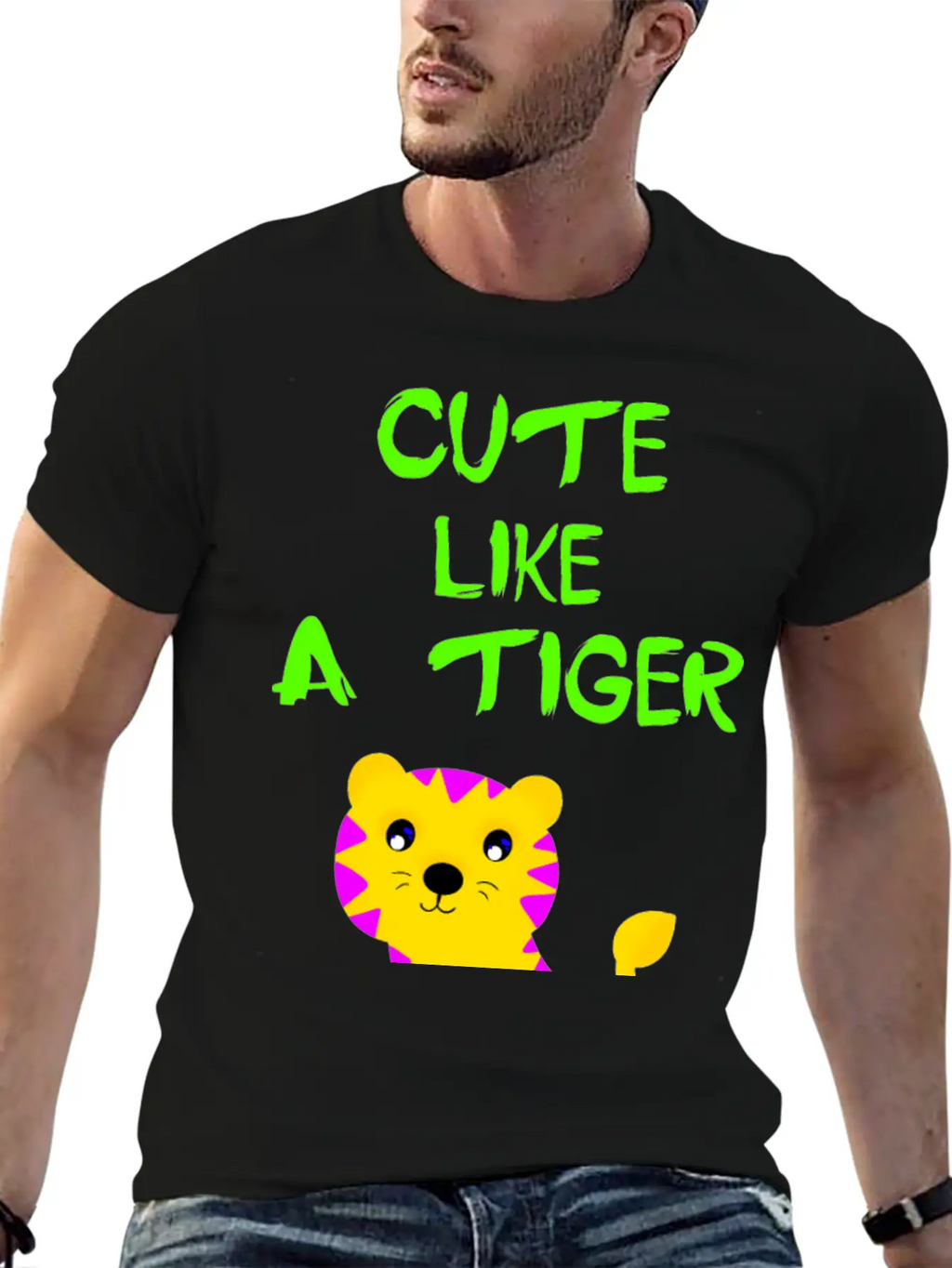 Cute Like A Tiger. Little Wild Baby Tiger. Stylish Everyday T-Shirt – Unisex Basic Cotton Tee