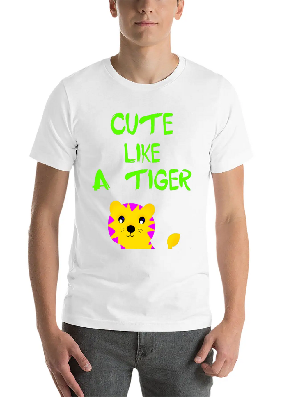 Cute Like A Tiger. Little Wild Baby Tiger. Stylish Everyday T-Shirt – Unisex Basic Cotton Tee