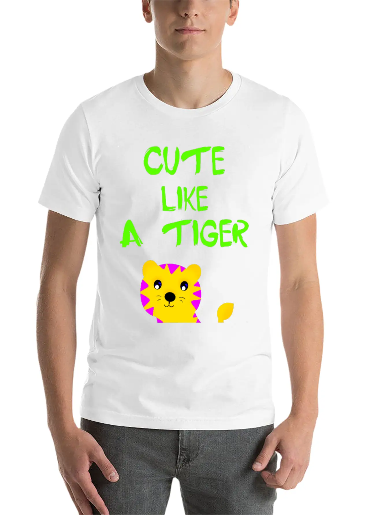 Cute Like A Tiger. Little Wild Baby Tiger. Stylish Everyday T-Shirt – Unisex Basic Cotton Tee