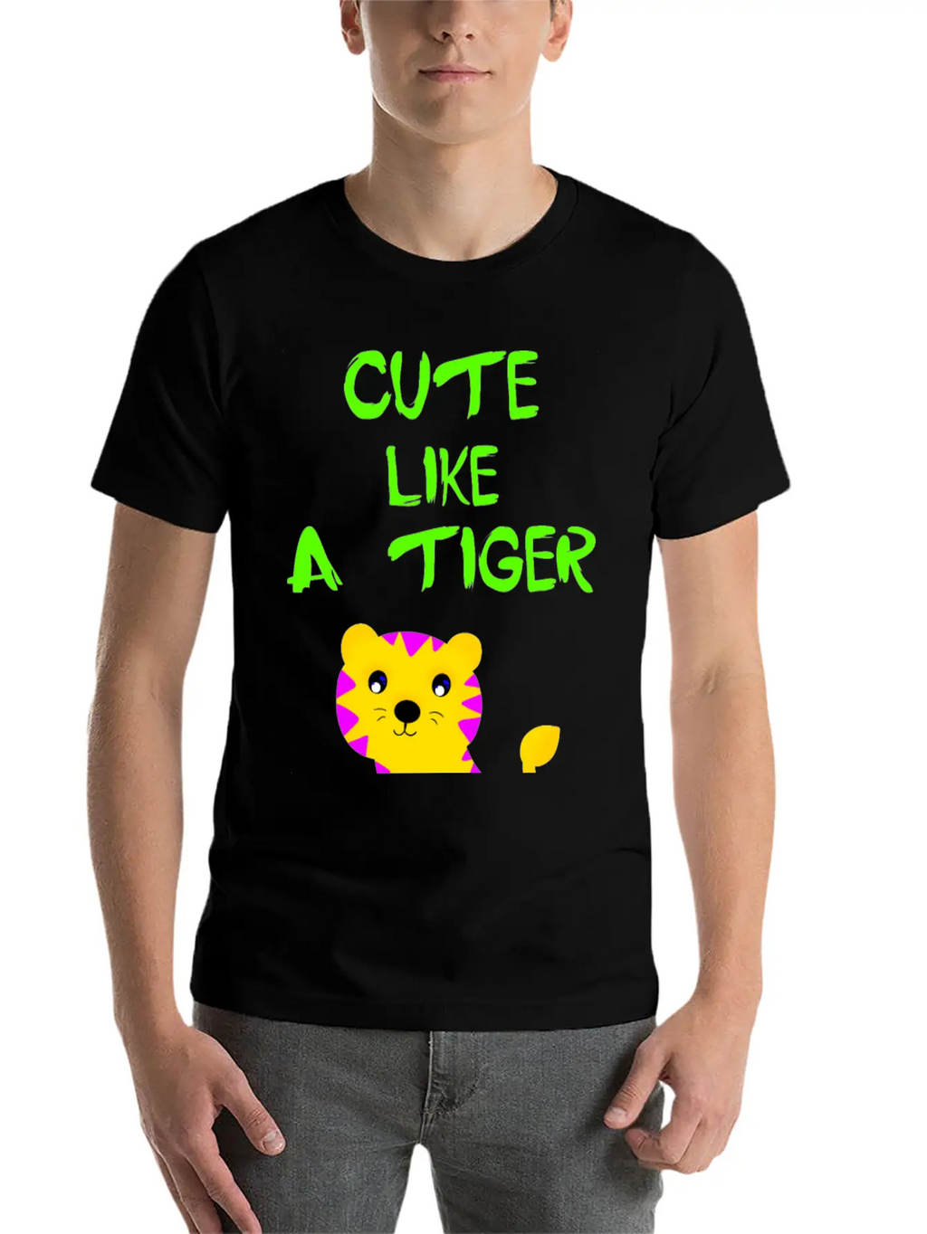 Cute Like A Tiger. Little Wild Baby Tiger. Stylish Everyday T-Shirt – Unisex Basic Cotton Tee