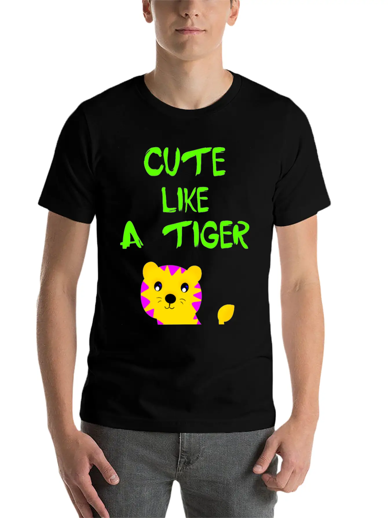 Cute Like A Tiger. Little Wild Baby Tiger. Stylish Everyday T-Shirt – Unisex Basic Cotton Tee