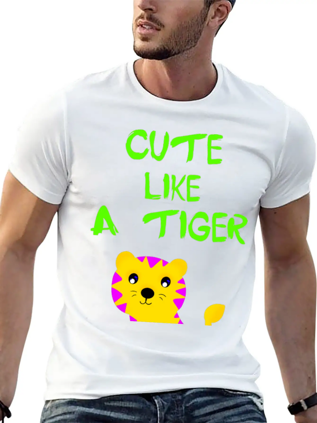 Cute Like A Tiger. Little Wild Baby Tiger. Stylish Everyday T-Shirt – Unisex Basic Cotton Tee