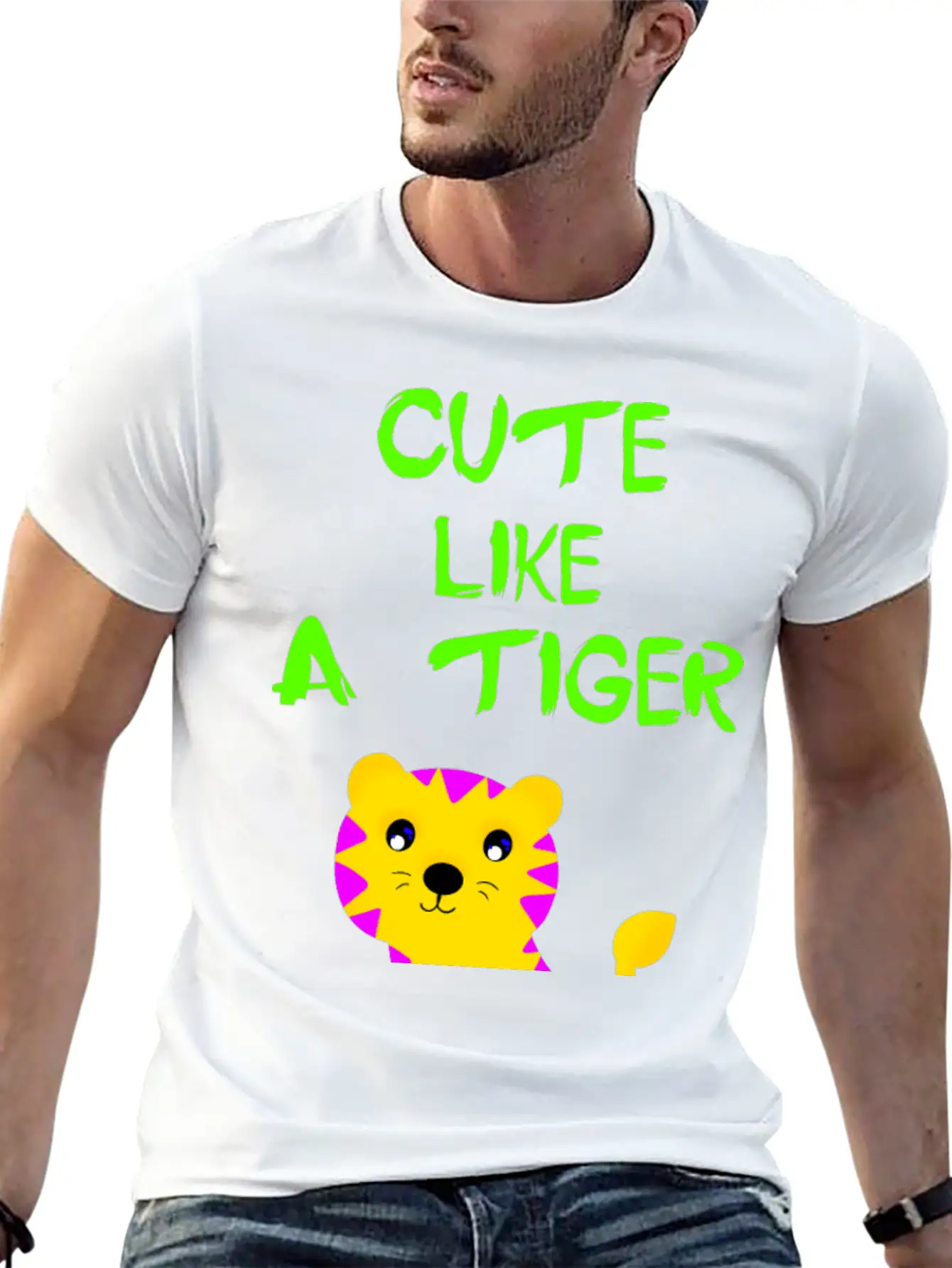 Cute Like A Tiger. Little Wild Baby Tiger. Stylish Everyday T-Shirt – Unisex Basic Cotton Tee