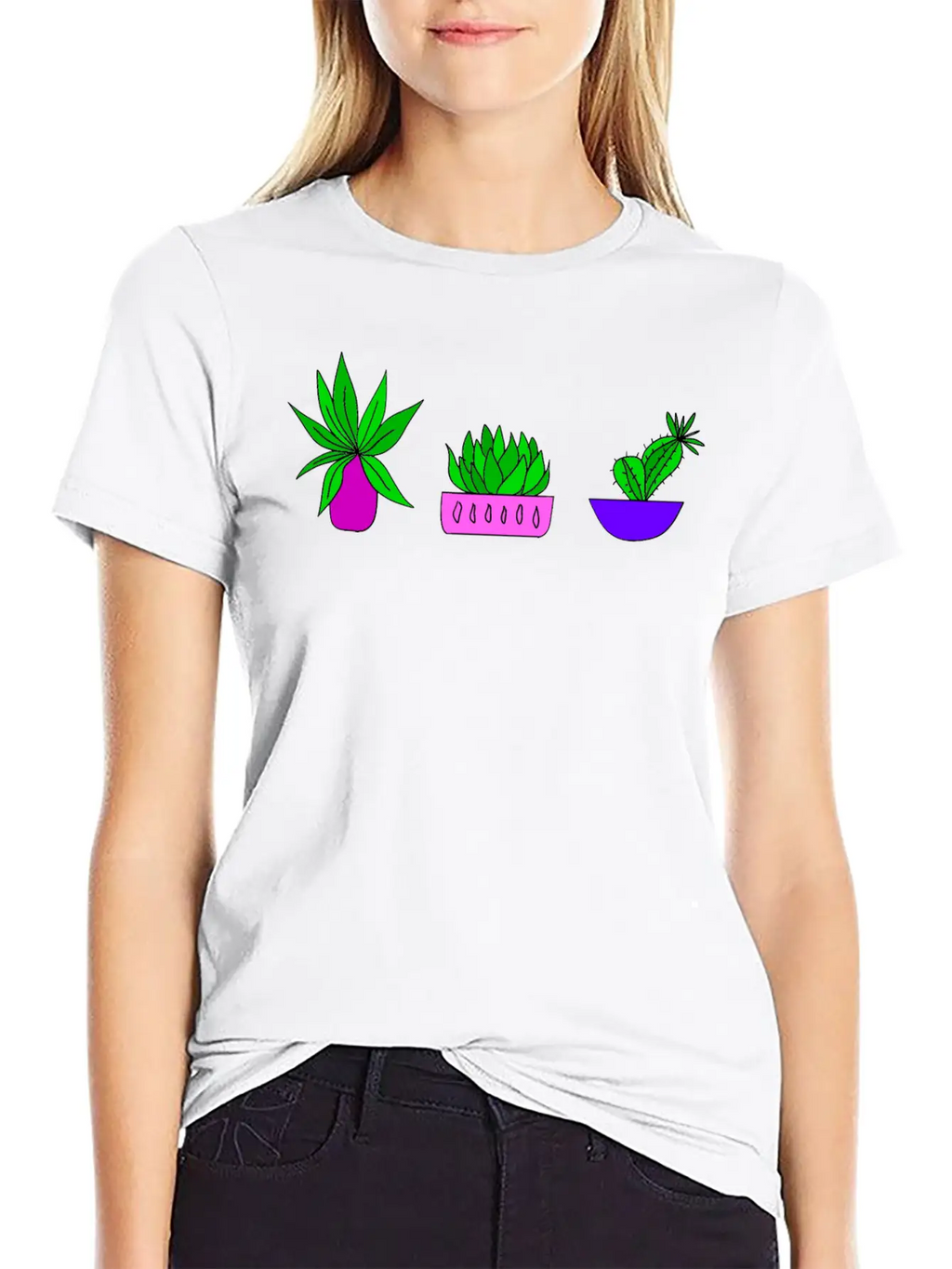 Cute Little Green Potted House Plants. Plant Lover Breathable Soft Cotton T-Shirt – Timeless Casual Look