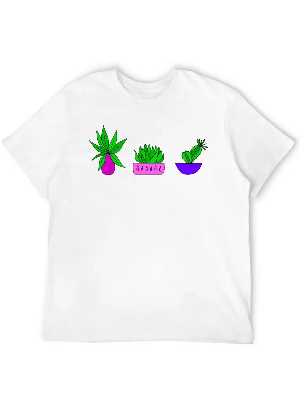 Cute Little Green Potted House Plants. Plant Lover Breathable Soft Cotton T-Shirt – Timeless Casual Look