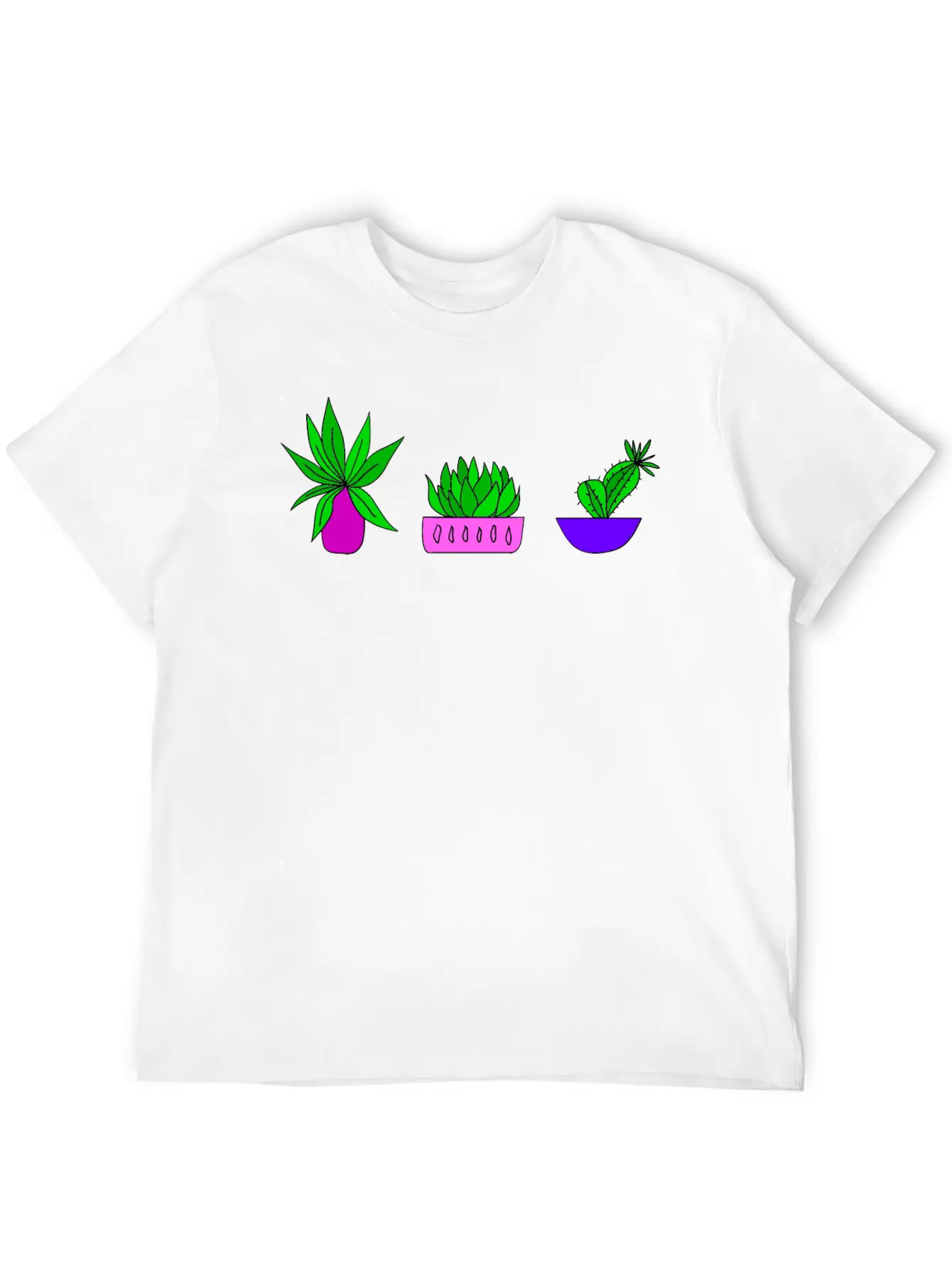 Cute Little Green Potted House Plants. Plant Lover Breathable Soft Cotton T-Shirt – Timeless Casual Look