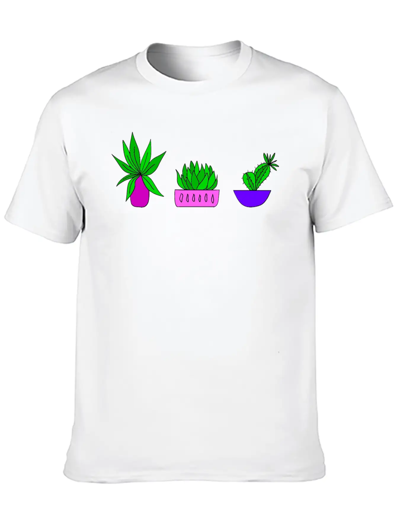 Cute Little Green Potted House Plants. Plant Lover Breathable Soft Cotton T-Shirt – Timeless Casual Look