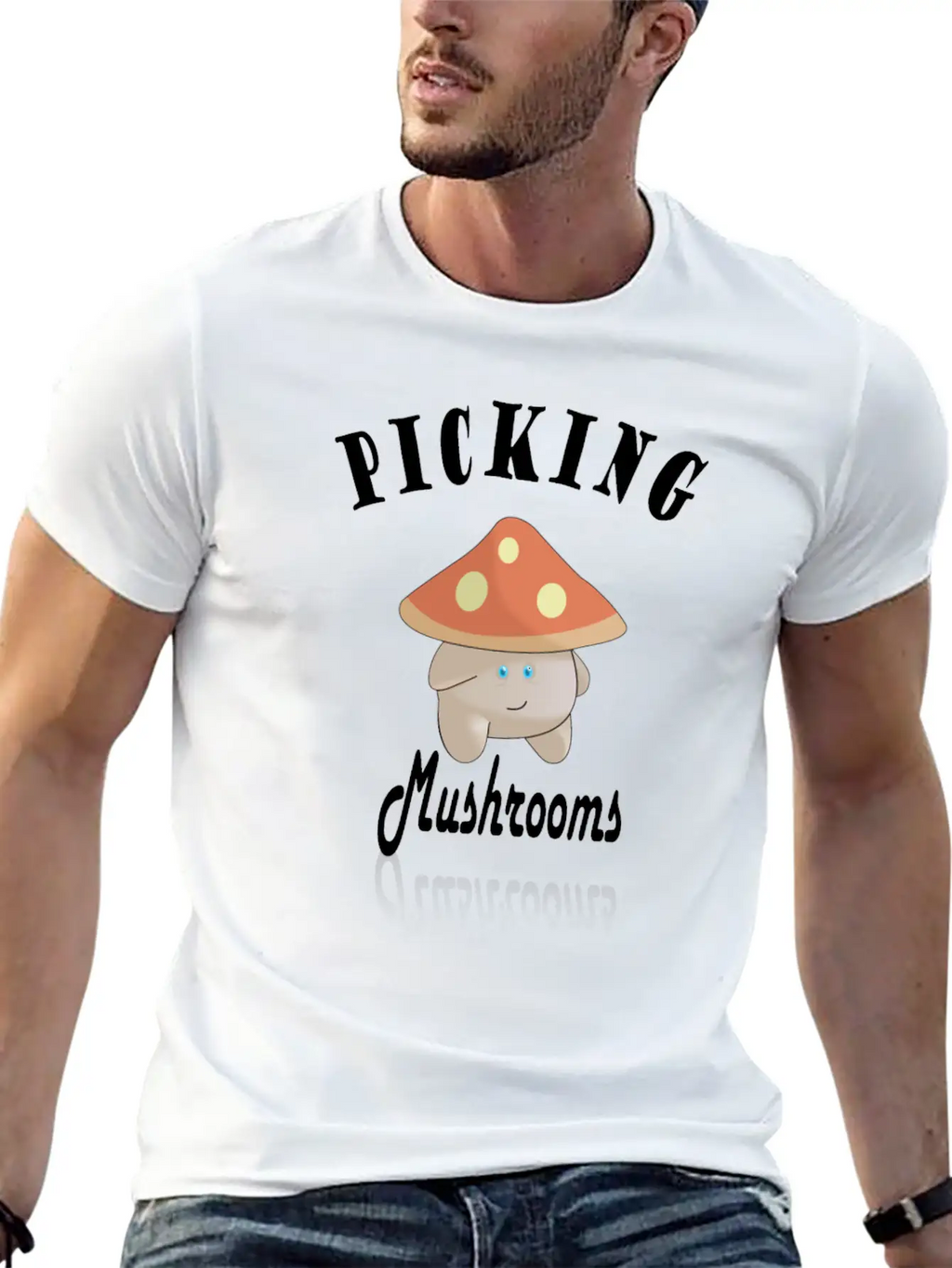 Cute Mushroom Picker Unisex Casual T-Shirt – Clean Design For Daily Comfort