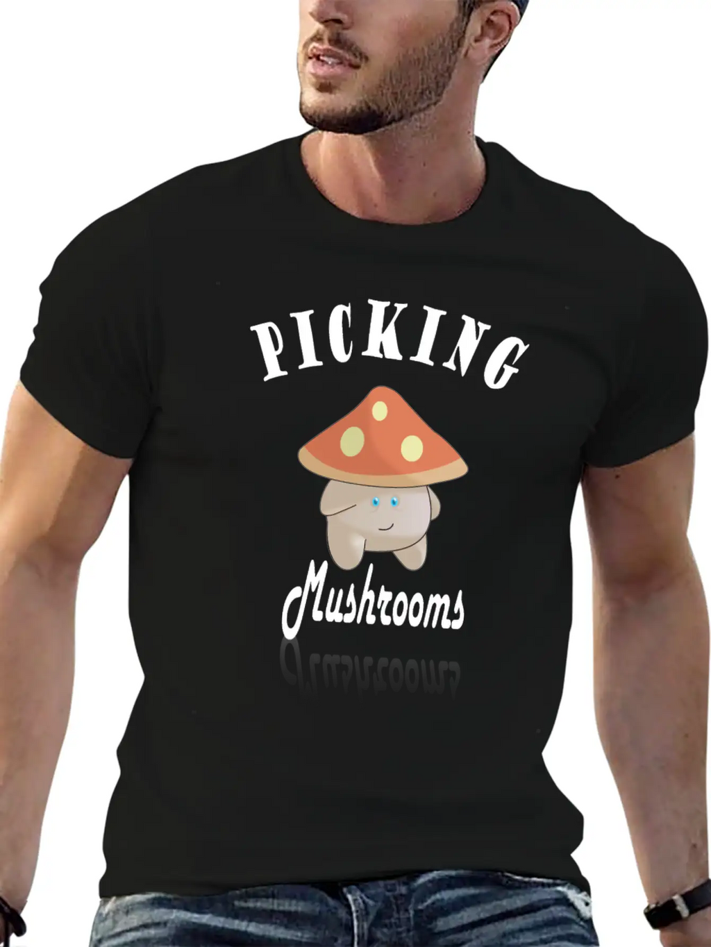 Cute Mushroom Picker Unisex Casual T-Shirt – Clean Design For Daily Comfort