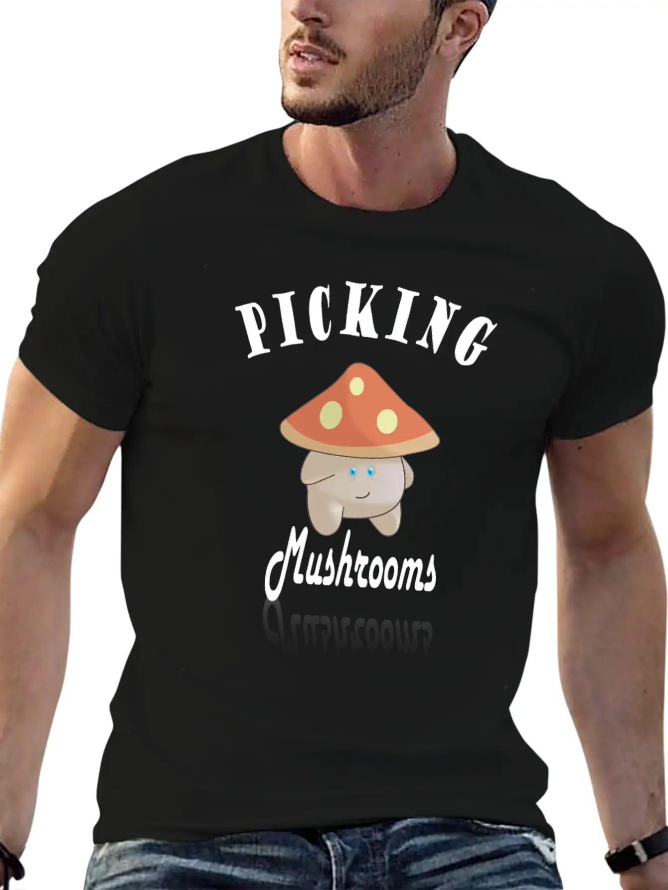Cute Mushroom Picker Unisex Casual T-Shirt – Clean Design For Daily Comfort