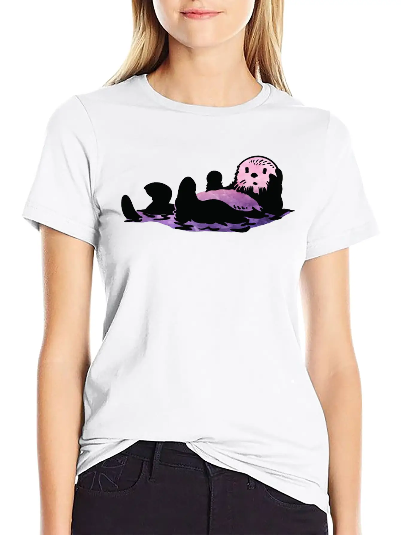 Cute Otter Aesthetics Otters Lovers Stylish Everyday T-Shirt – Unisex Basic Cotton Tee