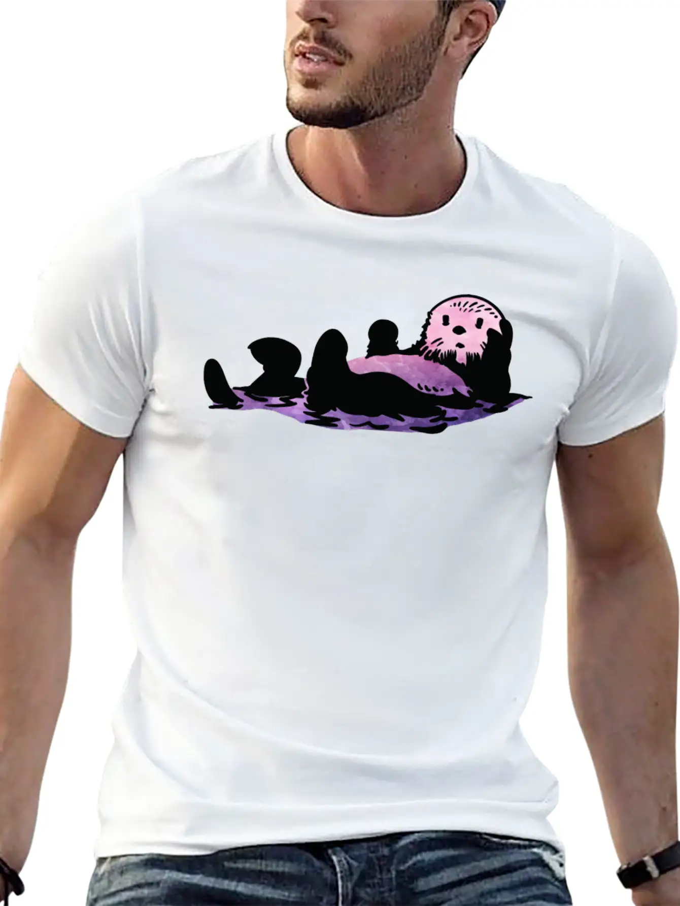 Cute Otter Aesthetics Otters Lovers Stylish Everyday T-Shirt – Unisex Basic Cotton Tee