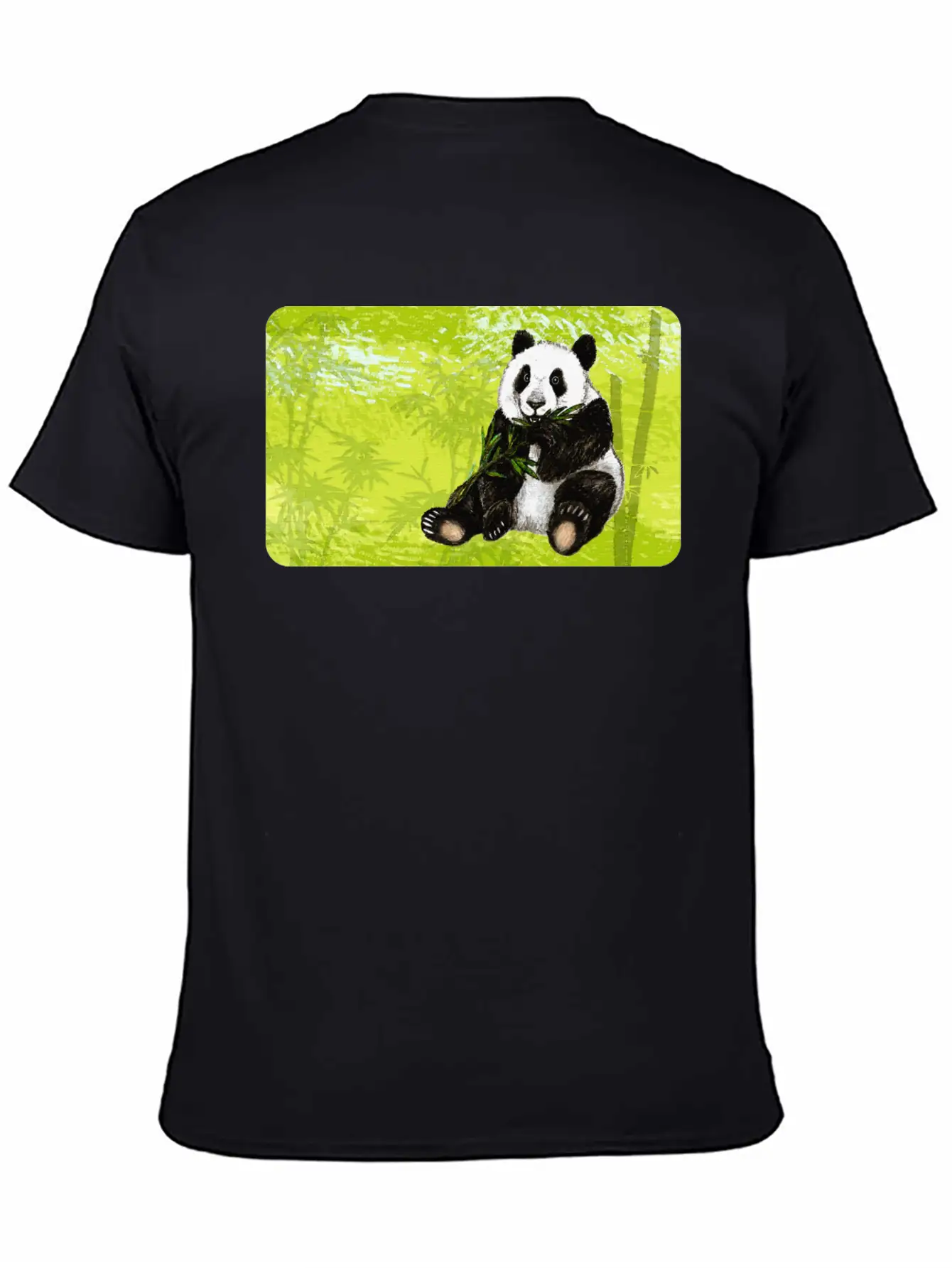 Cute Panda Bear With Bamboo - Design For Kids Classic Fit Graphic Tee For Daily Comfort – Unisex Cotton Shirt