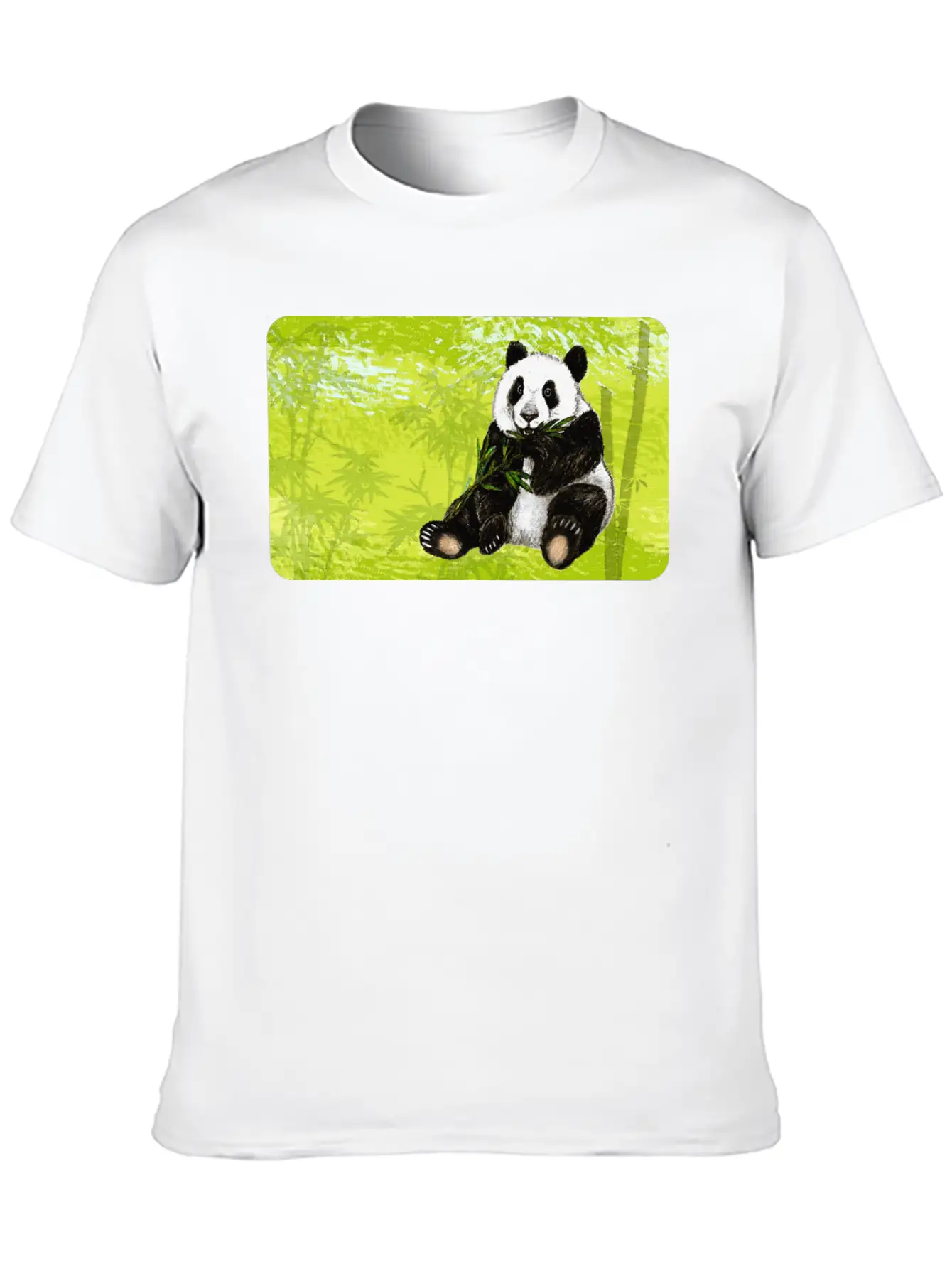 Cute Panda Bear With Bamboo - Design For Kids Classic Fit Graphic Tee For Daily Comfort – Unisex Cotton Shirt