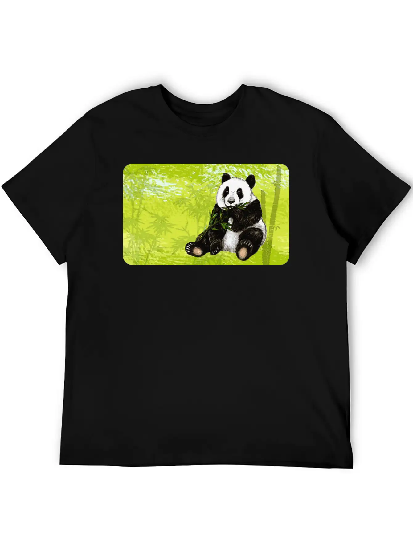 Cute Panda Bear With Bamboo - Design For Kids Classic Fit Graphic Tee For Daily Comfort – Unisex Cotton Shirt
